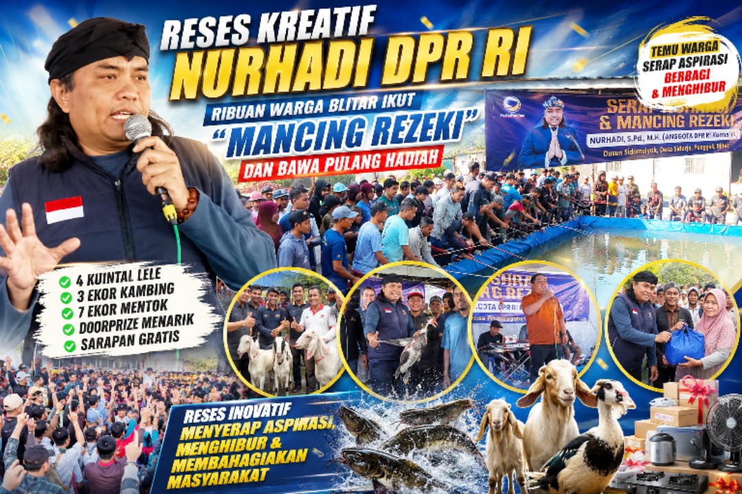 Reses Kreatif Nurhadi DPR RI, Ribuan Warga Blitar Ikut "Mancing Rezeki" dan Bawa Pulang Hadiah