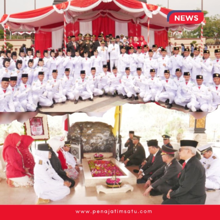 Dandim 0808/Blitar Ikuti Upacara HUT ke-81 RI, Dilanjutkan Ziarah Nasional ke Makam Bung Karno